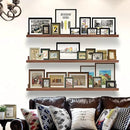 AZSKY 48 Inch Long Floating Shelves Wall Mounted Light Walnut Narrow Photo Picture Ledge Shelves Set of 3 Nursery Book Shelves Photo Frames Display Shelves Kitchen Spice Rack by CozyNest Decor