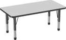FDP Rectangle Activity School and Kids Classroom Table (24 x 48 inch), Toddler Legs, Adjustable Height 15-24 inches - Gray Top and Black Edge by CozyNest Decor