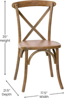 EMMA + OLIVER 2-Pack Hand Scraped Dark Natural X-Back Chair by CozyNest Decor