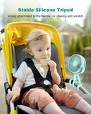 Stroller Fan Clip on for Baby, 4000mAh Rechargeable Battery Operated, Flexible Tripod, 3 Wind Speed, 360° Rotatable, Small Cooling Portable Fan for Car Seat Crib Bike Travel Beach, Blue by TinyTreasures Baby Boutique