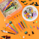 CZWZ Halloween Beadable Pens, Plastic Beadable Pens with 8 Pcs Multicolor Silicone Beads, Halloween Pumpkin Bat Skull Ghost Witch Hat Pens for Halloween Gifts Office Supplies by TinyTreasures Baby Boutique