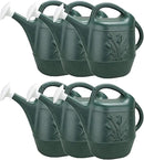 PMU 2 Gallon Watering Can - Garden Watering Can for Indoor & Outdoor Plants - Plastic Water Can with Detachable Sprinkler Head - Large Water Pot, Made in USA - Hunter Green Pkg/6 by GreenHaven Gardens