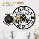 20inches/50cm Wall Clocks Roman Numeral Battery Powered No Ticking Silent Modern Unique Metal Wall ClocksSuitable Living Room Kitchen Bedroom Fireplace Office Farmhouse by CozyNest Decor