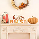 COCHIE Metal Hello Pumpkin Sign, Orange Fall Decorations for Home, Office, Shelf, Mantel, Indoor, Autumn Pumpkin Decoration, Hello Fall Decor (Autumn A) by CozyNest Decor