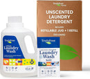Laundry Wash Detergent for Sensitive Skin, Gentle & Safe for Baby Clothes | Plant-Based, Natural Ingredients | Unscented | Include 1 Refillable Bottle (50 Loads) by TinyTreasures Baby Boutique