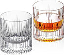 KAMMAK Crystal Whiskey Glasses Set of 2, Luxury 7.44oz Old Fashioned Glasses Stemless, Hand Blown Cocktail Glasses, Handcrafted Cut White Scotch Cup for Women, Men Gift for Bourbon,Home Bar by CozyNest Decor