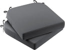 AAAAAcessories Outdoor Seat Cushions for Chairs, Waterproof, Fade-Resistant Patio Furniture Replacement Cushions, 17" x 16" x 2", Set of 2, Dark Gray by GreenHaven Gardens