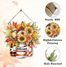 Thanksgiving Welcome Door Sign Pumpkin Hanging Decor Fall Wooden Sign Autumn Decorations, Outdoor Farmhouse Porch, Autumn Harvest Thanksgiving Home Decorations, Housewarming Gift