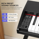 88 Key Digital Piano Keyboard for Beginners,Full Size Electric Piano Semi-Weighted Keyboard with Sheet Music Stand,Pedal,Headphone,Power Adapter,USB-MIDI Compatibility,Wood Grain Black by TinyTreasures Baby Boutique