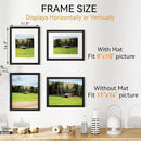 IBUYKE 11 x14 Picture Frame,Set of 3,Solid Oak Wood 11x14 Photo Frame with Mat to 8x10,11x14 Picture Frames With Tempered Glass,Wall Mount Display,Home Decor,Black Oak 14 x 11 Frame,UWPF1114B-3