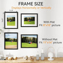 IBUYKE 11 x14 Picture Frame,Solid Oak Wood 11x14 Photo Frame with Mat to 8x10,11x14 Picture Frames With Tempered Glass,Wall Mount Display,Home Decor,Black Oak 14 x 11 Frame,UWPF1114B by CozyNest Decor