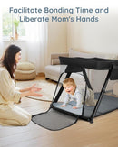 Lilian&Gema 2-in-1 Travel Crib, Portable Crib with Backpack, Lightweight Baby Travel Playpen, Foldable Play Yard with Thick Mattress for Babies & Toddlers, Baby Travel Essential by TinyTreasures Baby Boutique