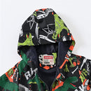 TUIJI Toddler Boys Girls Cartoon Print Zip Jacket Hooded Trench Lightweight Kids Coats Windbreaker Outdoor Cute Dust Coats by TinyTreasures Baby Boutique