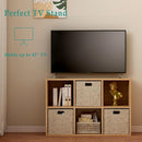 6-Cube Storage Shelf Bookcase - Wooden 3-Tier Floor Standing Open Bookshelf for Home and Office, Display Cabinet, Oak by CozyNest Decor