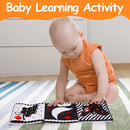 Thremhoo Black and White High Contrast Baby Toys 0-6 Months Soft Book for Brain Development, Tummy Time, Sensory, Montessori Learning Activities by TinyTreasures Baby Boutique