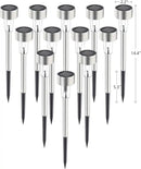 GIGALUMI Solar Pathway Lights 12 Pack, Stainless Steel IP44 Waterproof Auto On/Off Outdoor LED Solar Landscape Lights for Garden, Yard, Patio, Path and Walkway. (Warm White) by GreenHaven Gardens
