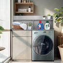 Royxen 2-Tier Washer Dryer Countertop,19.5"H Wood Washer and Dryer Topper with Storage Shelf,Laundry Countertop Over Washer Machine, Universal Fit for Laundry Room Organization (Grey,54"W X 27.5"D) by CozyNest Decor