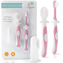 Cherish Baby Care Baby Toothbrush & Toddler Toothbrush Set (0-2 Years) - BPA-Free & Safety-Tested, 2023 Award Winner, Food-Grade Silicone (Pink) by TinyTreasures Baby Boutique