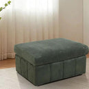 Ottoman Rectangular Storage Ottoman Bench, Flannel Footrest Stool Footstool with Lid for Living Room, Bedroom, Entryway, Green, 38"x30"x22" by CozyNest Decor
