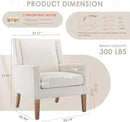 COLAMY Modern Wingback Living Room Chair Set of 2, Upholstered Fabric Accent Armchair, Single Sofa Chair with Lounge Seat and Wood Legs for Bedroom/Office/Reading Spaces, Beige by CozyNest Decor