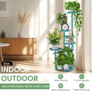TOSKING 5 Tier Metal Plant Stand Indoor， Plant Shelf, Corner Shelf Flower Pot Stand for Outdoor Plant Stand for Living Room Balcony Garden Patio Bedroom (Blue, 38in) by GreenHaven Gardens