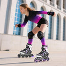2PM SPORTS Vinal Girls Adjustable Flashing Inline Skates, All Wheels Light Up, Fun Illuminating Skates for Kids Men Adult Women and Boys by TinyTreasures Baby Boutique