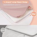 Padded Baby Play Mat, Super Soft Vegan Leather Floor Mat for Baby Girls and Boys, 48x48 Non-Slip Thick Foam Cushioned Play Mat for Babies 6-12 Months, Fits Nicely Into 50x50 Playpen Mat, Pink by TinyTreasures Baby Boutique