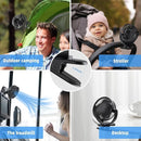 ATEngeus Rechargeable Clip-on USB Desk Fan, 3 Speeds, 5000mAh Battery, 720Rotation, Sturdy Clamp for Home, Camping, Treadmill and Car by TinyTreasures Baby Boutique