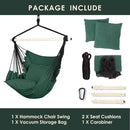 Highwild Hammock Chair Hanging Rope Swing - Max 500 Lbs - 2 Cushions Included - Steel Spreader Bar with Anti-Slip Rings - for Any Indoor or Outdoor Spaces (Green) by GreenHaven Gardens