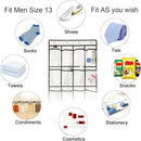 2 Pack Extra Large Hanging Crystal Clear Over Door Shoe Organizers, Closet Shoe Rack Organizer, 12+6 Pockets, 8 Hooks, White (59" x 21.6") by CozyNest Decor