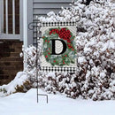 Briarwood Lane Winter Wreath Monogram Letter D Garden Flag by GreenHaven Gardens