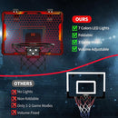 Mini Basketball Hoop Indoor with 7 LED Lighting, Scoreboard, 3 Modes, Volume Adjustable, Over Door Basketball Hoop Foldable, Basketball Toys for Kids Adults Gifts (Red) by TinyTreasures Baby Boutique
