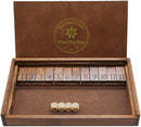 Juegoal Shut The Box Wooden Board Dice Game with 12 Numbers and Lid for Kids Adults Families, 2 Players and Up by TinyTreasures Baby Boutique