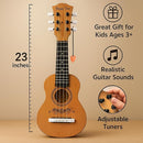 23" Acoustic Guitar, Kids 6 String Toy Guitar - Realistic Steel Strings - Beginner Practice First Musical Instrument for Children, Toddlers (Natural) by TinyTreasures Baby Boutique