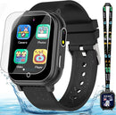 Kids Waterproof Smart Watch Gift for Boys Ages 3-12, 32 Puzzle Games, HD Touchscreen, Dual Camera, Vedio Pedometer Music Player, Kids Watch Toy Birthday Gifts for Boys Ages 5 6 7 8 9 10 (Black) by TinyTreasures Baby Boutique