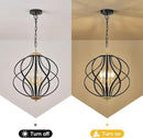 Modern Black and Gold Chandelier for Dining Room, 4 Lights Geometric Chandeliers, Sphere Chandelier Industrial Large Pendant Light Fixtures Hanging for Kitchen, Entryway, Foyer, Stairs by CozyNest Decor