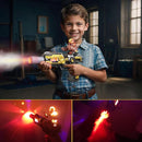Light Up Toy Gun with Sound Effects & Spray for Ages 3, 4, 5, 6, 7+ Boys - Unique Barrel Telescopic Action - Ideal Halloween Christmas Birthday Gift for Toddlers Kids (Batteries Not Included) by TinyTreasures Baby Boutique