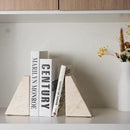 Marble Book Ends Decorative, Unique Bookends for Shelves, Bookends to Hold Heavy Books, Durable Book Holder Stopper for Home Office Desk Bookshelf Decoration, Turkey Natural Marble, Set of 2 by CozyNest Decor