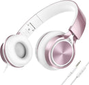 AILIHEN Kids Headphones, Headphones for School Girls Wired On-Ear Headsets with Microphone for Chromebook Laptop Computer, Foldable Adjustable Teen, Tangle-Free, 3.5mm Jack (Rose Gold) by TinyTreasures Baby Boutique