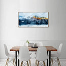 Framed Wall Art Canvas Indigo Abstract Mountain Pictures Wall Decor Blue Grey Orange Mountain Peaks Canvas Painting Prints Modern Abstract Artwork for Living Room Bedroom Decoration 20" x 40" by CozyNest Decor