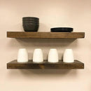 URBANDI, Rustic Floating Shelves, Set of 2, Hidden Bracket, Solid Wood, Heavy Duty, Wall Mounted Shelves, (Dark Brown, 24Wx8D) by CozyNest Decor