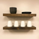 URBANDI, Rustic Floating Shelves, Set of 2, Hidden Bracket, Solid Wood, Heavy Duty, Wall Mounted Shelves, (Dark Brown, 36Wx8D) by CozyNest Decor