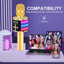 BONAOK Karaoke Microphone for Kids & Adults - Bluetooth Microphones Singing Mic with Disco Lights, Echo Effect, Built-in Speaker Portable Karaoke Player for Party Travel Gifts Q78(Gold) by TinyTreasures Baby Boutique