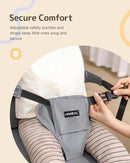 HOMEAL Toddler Booster Seat for Dining Table with Backrest and Adjustable Straps, Breathable Booster Seat for Kitchen Chair, Portable Non-Slip Bottom Booster Seat for Table, Light Grey by TinyTreasures Baby Boutique