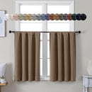 Simplebrand Ava Brown Short 36 Inches Blackout Curtain 2 Panels Set, Half Window Rod Pocket Privacy Curtain Tiers for Kitchen, Curtains Blackout for Bathroom Shades, W40 x L36 Inch, Brown by TinyTreasures Baby Boutique