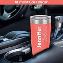 Personalized Tumbler for Women, Custom Name Travel Coffee Mug, Valentines Day Gifts for Her, Mother’s Day Gift for Mom, Sports Tumbler, Birthday Gift Idea, Gift for Her (Coral, 20oz) by TinyTreasures Baby Boutique