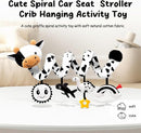 Spiral Car Seat Baby Toys 0-6 Months, Infant Carseat High Contrast Sensory Toys Hanging Stroller Accessories, Newborn Gifts for Baby Boys Girls Essentials, Cute Black and White Cow by TinyTreasures Baby Boutique