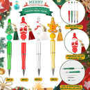 CZWZ 8 Pcs Christmas Beadable Pens, Plastic Beadable Pens with Multicolor Silicone Beads, Christmas Snowman Pine Tree Floral Hoop Deer Pens for Christmas Gifts Office School Supplies by TinyTreasures Baby Boutique