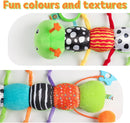 LIGHTDESIRE Baby Toys Musical Caterpillar,Infant Toys Stuffed Animals with Ruler Design,Mirror,Pull String&Ring Bell,Baby Teething Toy for Tummy Time Toy Newborn Boy Girl 3 6 12 Months(Grass Green) by TinyTreasures Baby Boutique