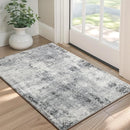 Entryway Rug 2x3 Grey Rug, Washable Abstract Small Rugs Non-Slip Low Pile Throw Rugs for Kitchen Floor, Front Door, Bedroom Bedside by TinyTreasures Baby Boutique